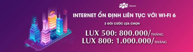 Giá cước gói Lux-500 và Lux-800