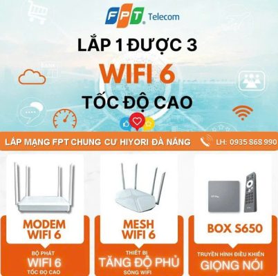 Lắp Mạng Fpt Chung Cư Hiyori, Đà Nẵng Trang Bị Modem Wifi 6
